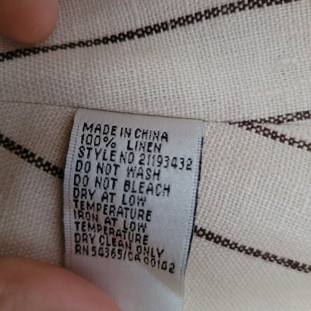 100pc Linen Cream Striped Blazer, ~Medium - Picture 10 of 10
